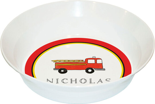 Firetruck Children's Melamine Bowl